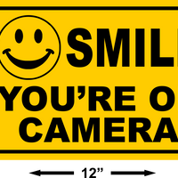 SMILE YOU'RE ON CAMERA Yellow Business Security Sign CCTV Video Surveillance FREE SHIPPING