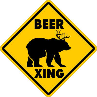 BEER CROSSING~Funny Novelty Xing Gift Sign 16
