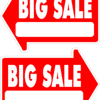 Yard Sale Sign Arrow Shaped With Frame  Big Sale FREE SHIPPING