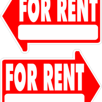 For Rent Yard Sign Arrow Shaped With Frame Statrting at $8.95 FREE SHIPPING
