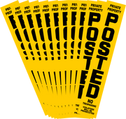 NO TRESPASSING Sign/Pack JUMBO Yellow Posted PRIVATE PROPERTY $1.66 FREE SHIPPING