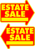 Estate Sale Yard Sign Large Yellow FREE SHIPPING