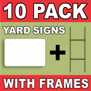 BLANK YARD SIGNS White LARGE 10 PACK with H-Stakes DIY~Sign Kit FREE SHIPPING