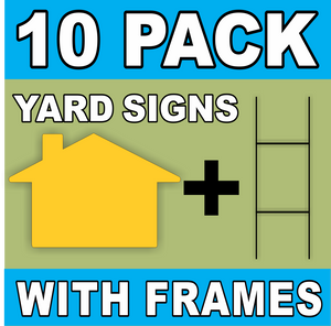 BLANK Yard Signs LARGE Yellow House Shape with H-Stakes DIY~Sign Kit (10 PACK) FREE SHIPPING