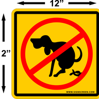 NO DOG POOPING signs 12"x 12"  2-PACK Out door yard signs with Meta Stakes FREE SHIPPING