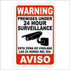 Security camera sign (dual language) English/Spanish (4 Pack)