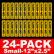 24 Pack mini posted private property signs (yellow) 12"x2.5"