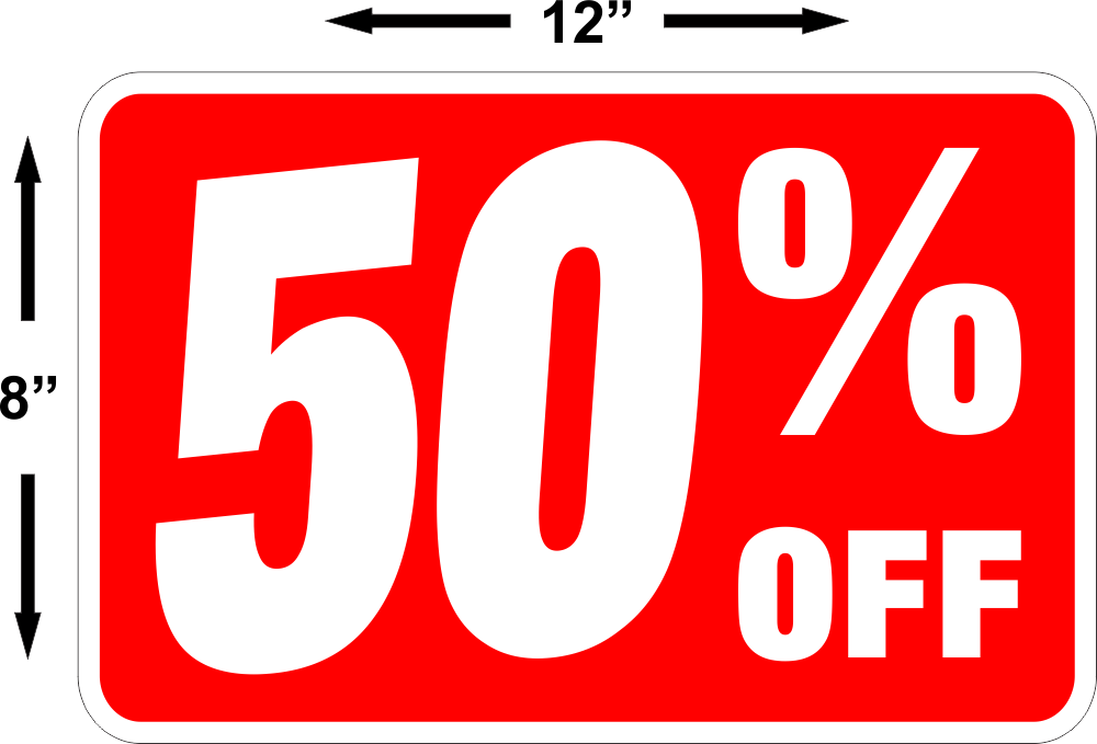 50% Off Sale Sign FREE SHIPPING