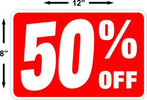 50% Off Sale Sign FREE SHIPPING
