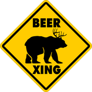 BEER CROSSING~Funny Novelty Xing Gift Sign 16"x16" LARGE FREE SHIPPING