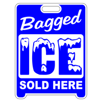 Bagged Ice Sign Sandwich Board~Free Standing~Weather Proof~High Visibility