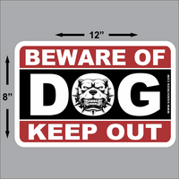 BEWARE OF DOG KEEP OUT" SECURITY WARNING SIGN 8"X12 $6.99 FREE SHIPPING