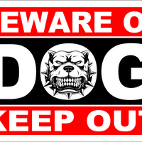 BEWARE OF DOG KEEP OUT" SECURITY WARNING SIGN 8"X12 $6.99 FREE SHIPPING
