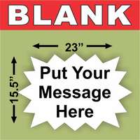BLANK YARD SIGNS 10 PACK White Starburst LARGE with H-Stakes DIY~Sign Kit FREE SHIPPING