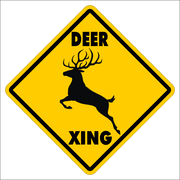 DEER CROSSING~Funny Novelty Xing Gift Sign 12"x12" LARGE FREE SHIPPING