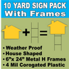 BLANK Yard Signs LARGE Yellow House Shape with H-Stakes DIY~Sign Kit (10 PACK) FREE SHIPPING