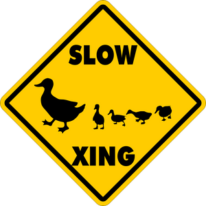 DUCK CROSSING~Funny Novelty Xing Gift Sign 12"x12" LARGE FREE SHIPPING
