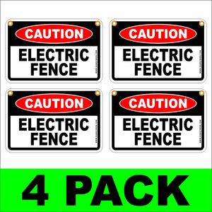 Caution Electric Fence (4 Pack)