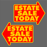 Estate Sale Today Yard Sign Large Yellow FREE SHIPPING