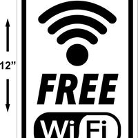 Free Wi-fi Sign FREE SHIPPING