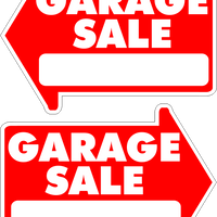 Garage Sale Yard Sale Rummage sale Yard Sign Arrow Shaped With Frame Starting at $8.95 FREE SHIPPING