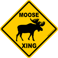Moose Crossing Novelty sign 12"x12"
