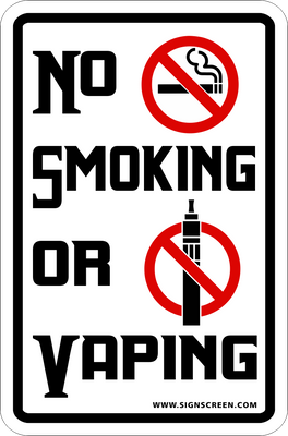 NO Smoking or Vaping Sign 12