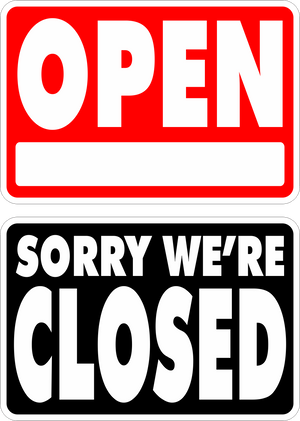 Open/Closed Sign LARGE~FREE SHIPPING