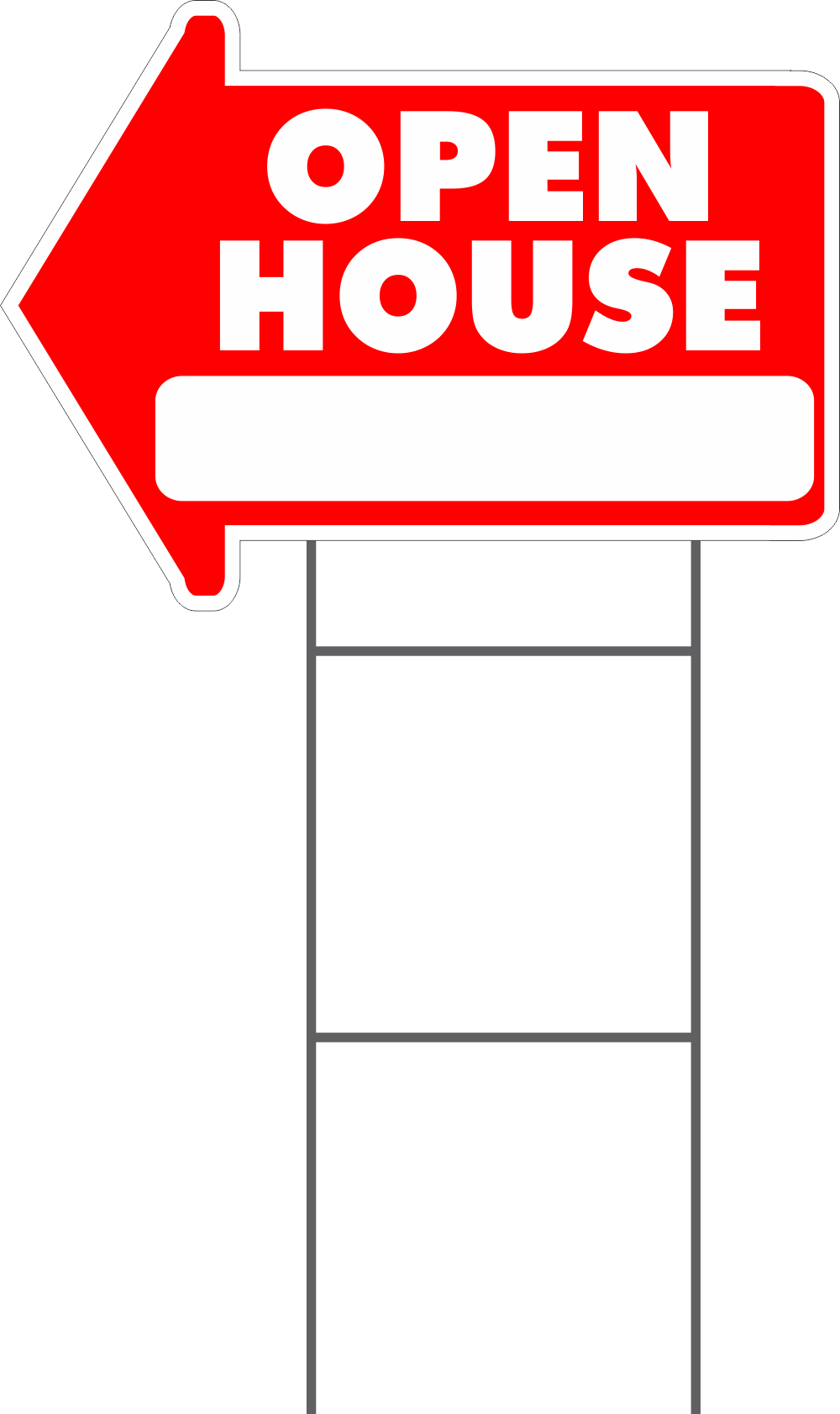 Open House Arrow Shape Yard Sign