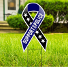 SUPPORT OUR POLICE Large Ribbon Shaped 22"x 12" Outdoor Yard Sign