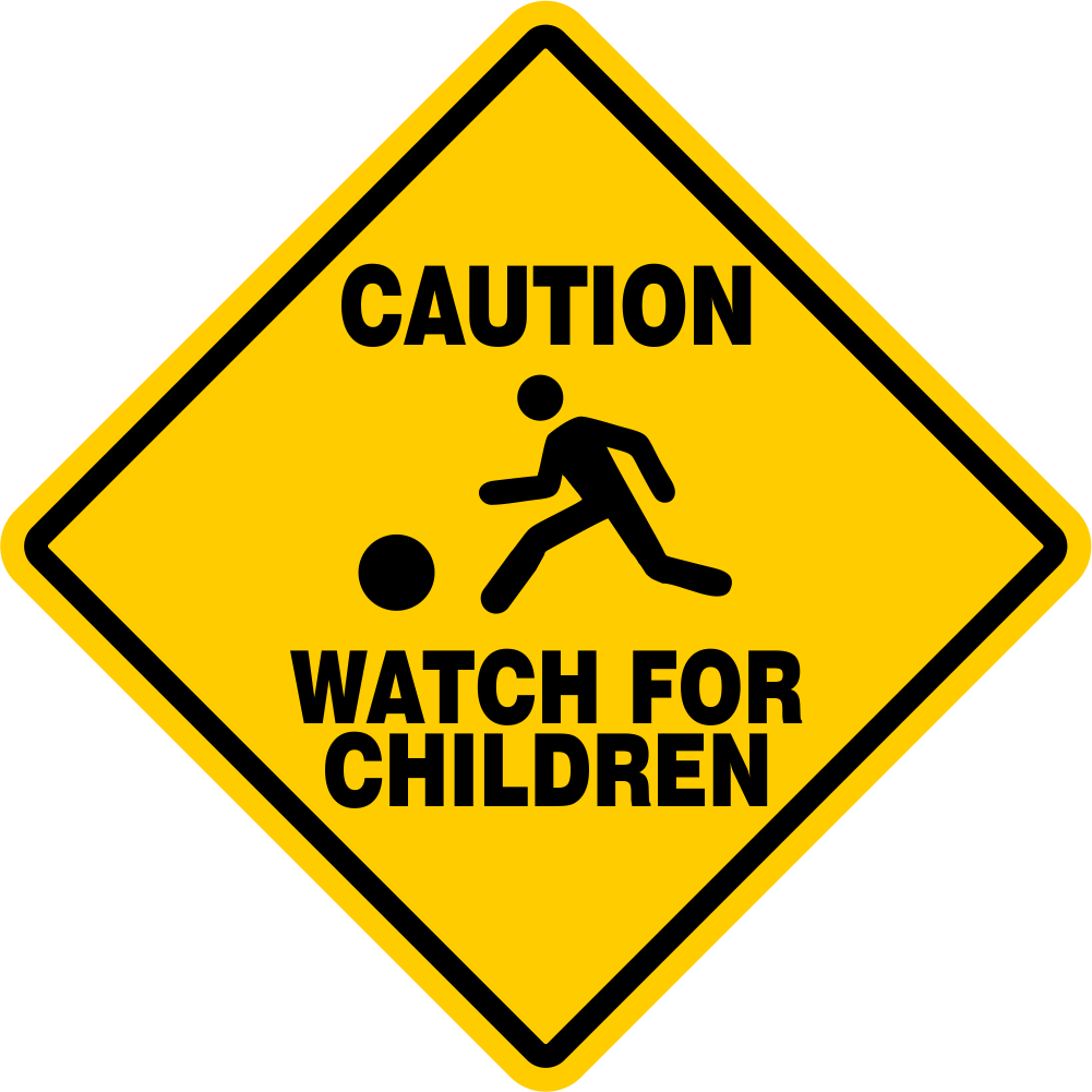 CAUTION WATCH FOR CHILDREN SIGN signs slow playing at play safety sign LARGE